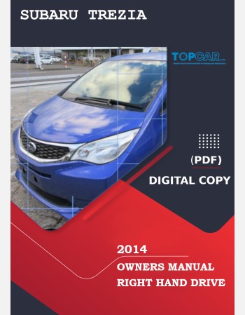 subaru trezia 2014 owners manual in english